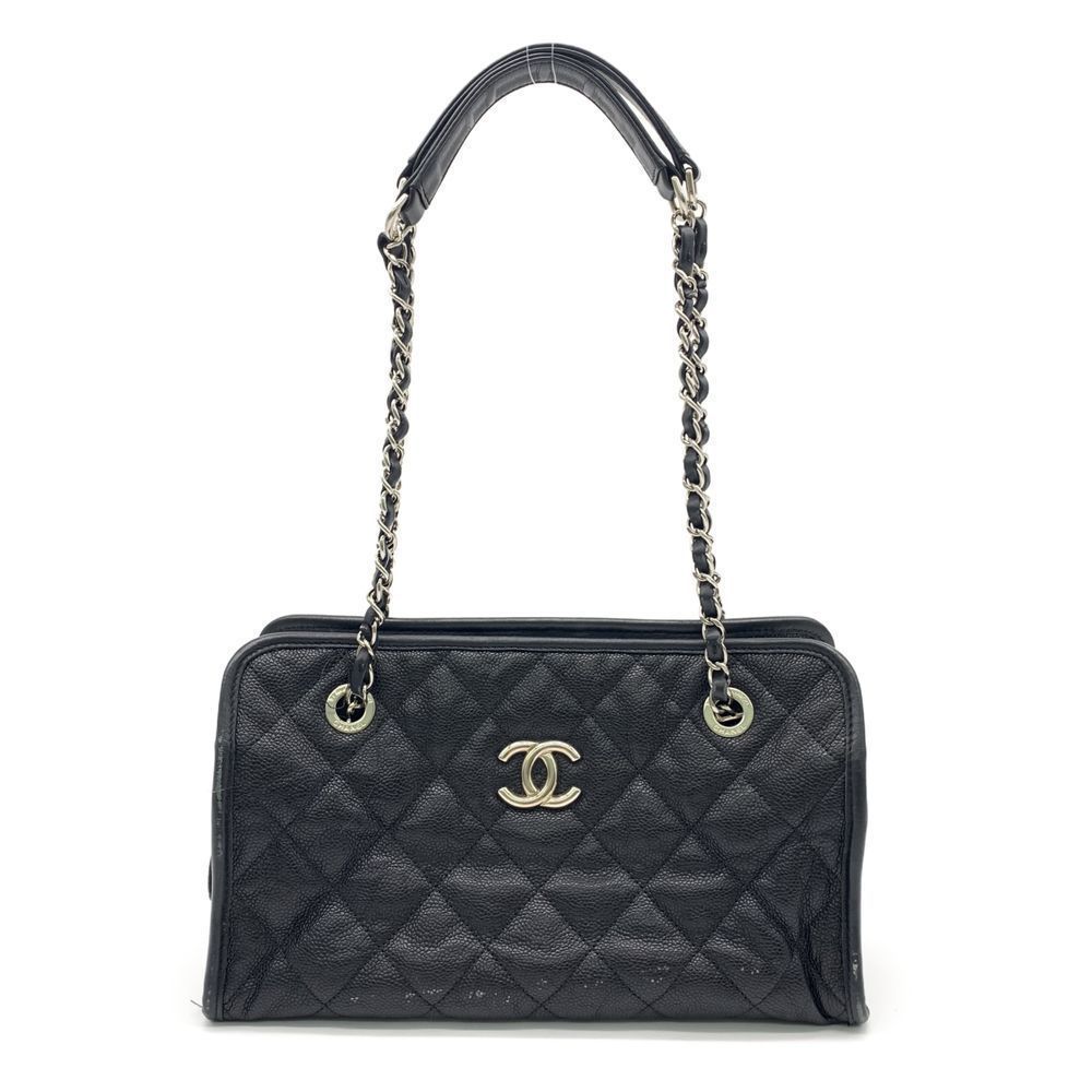 Chanel Chain Shoulder Caviar Skin Black Shoulder Bag